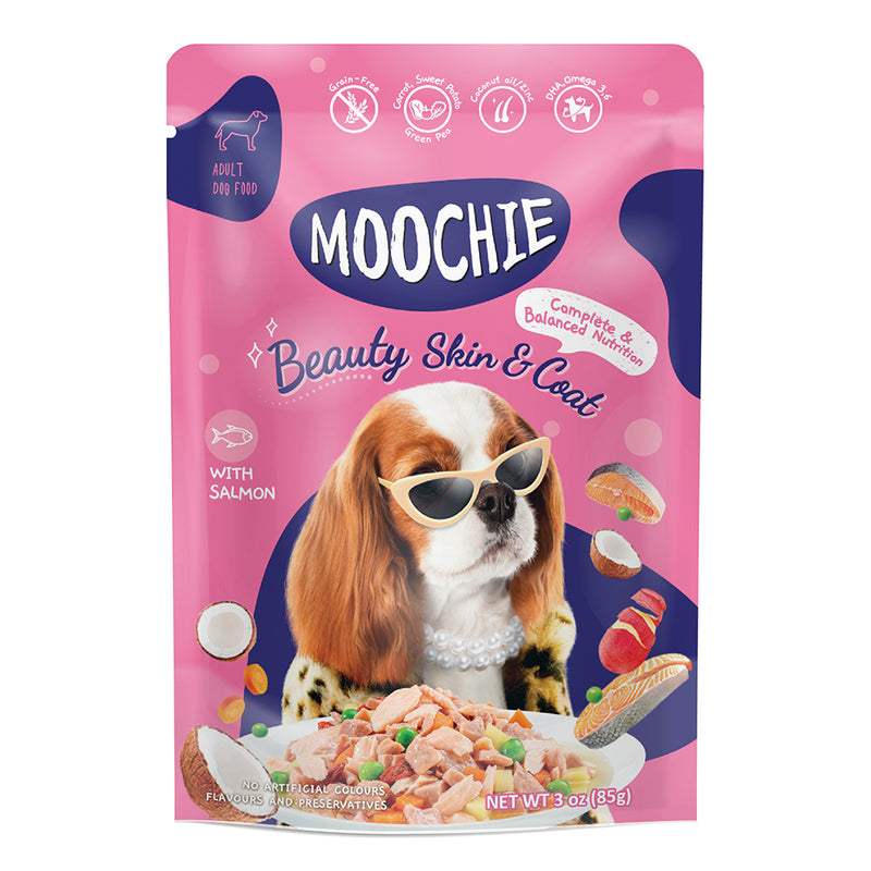 MOOCHIE WITH SALMON(BEAUTY SKIN) DOG 85GM