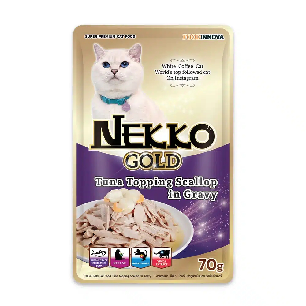 NEKKO GOLD POUCH 70G - TUNA TOPPING SCALLOP IN GRAVY