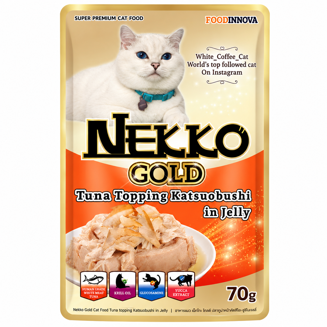 NEKKO POUCH 70G - TUNA TOPPING KATSUOBUSHI IN JELLY