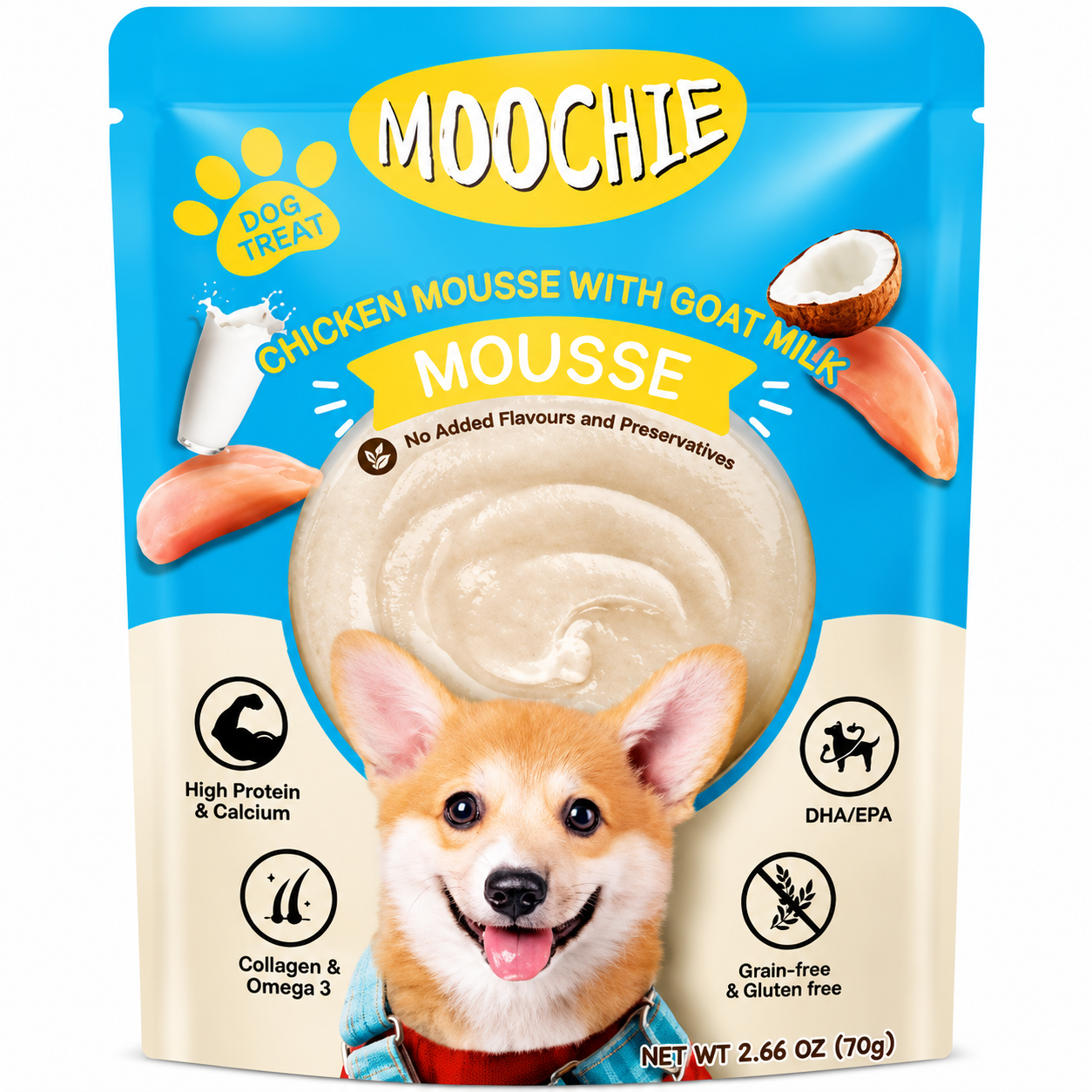 MOOCHIE CHICKEN MOUSSE WITH GOAT MILK