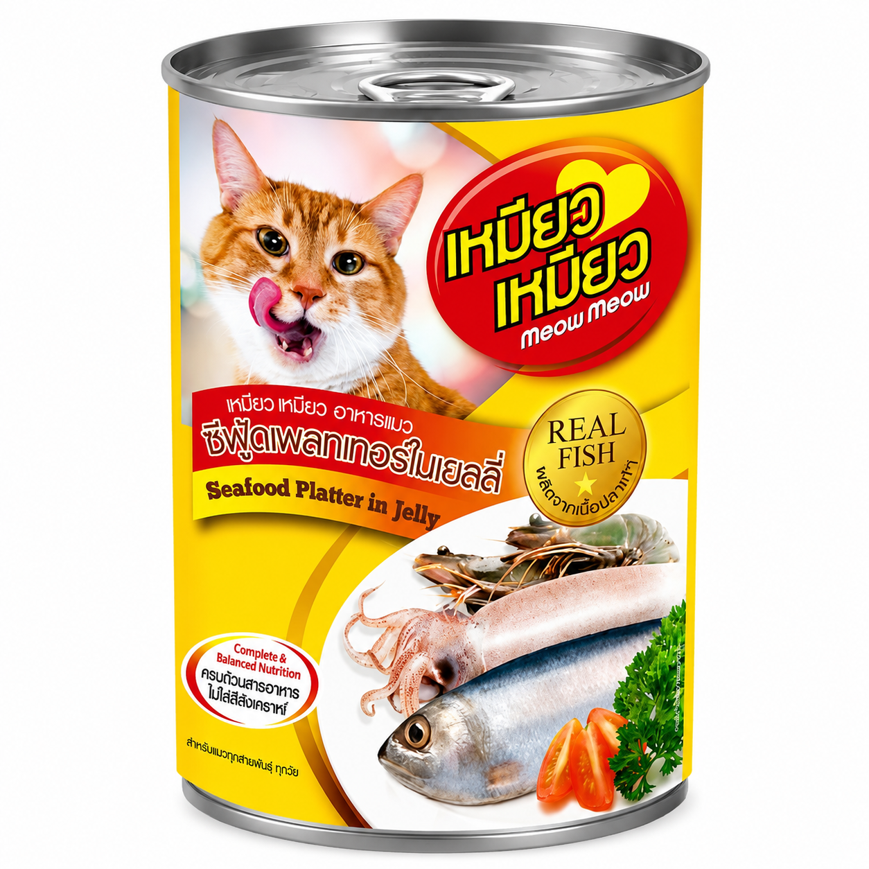 MEOW MEOW CANNED 400G - SEAFOOD PLATTER IN JELLY