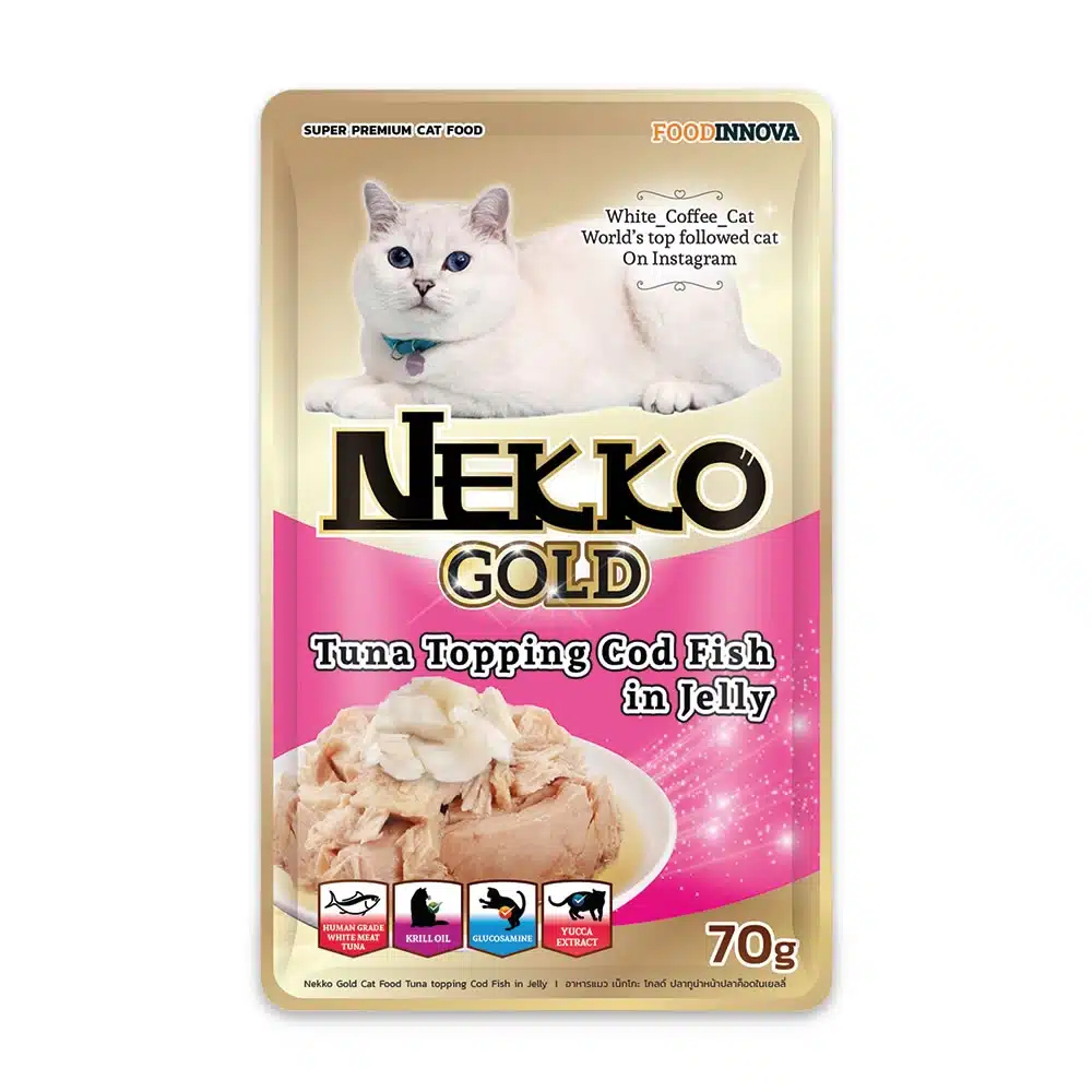 NEKKO GOLD POUCH 70G - TUNA TOPPING COD FISH IN JELLY